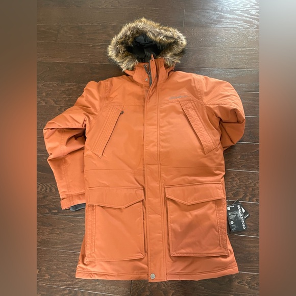 Eddie Bauer Men Superior Feather Down Paprika Waterproof Parka Size Medium NEW - Picture 1 of 15